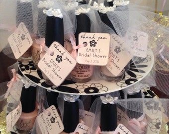 Bridal Shower Nail Polish Favor Tags - Thank You Tags - 24 pieces