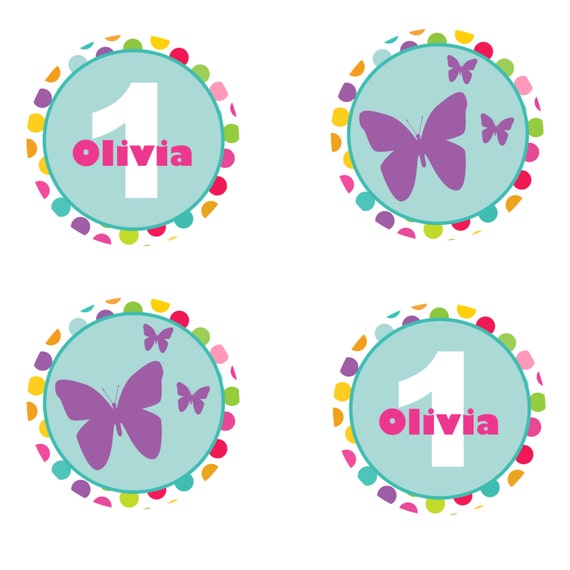 Butterfly Cupcake Toppers Girl Birthday by SnapdragonPrints