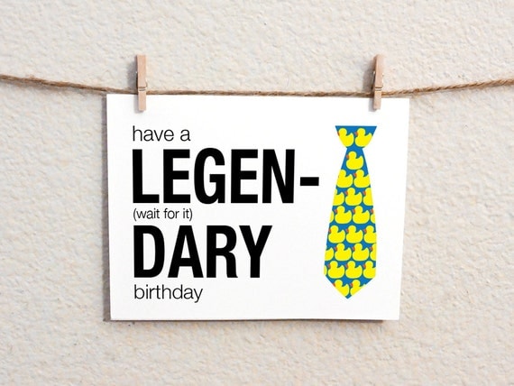 Items similar to Legendary Birthday - How I Met Your Mother- Duck Tie