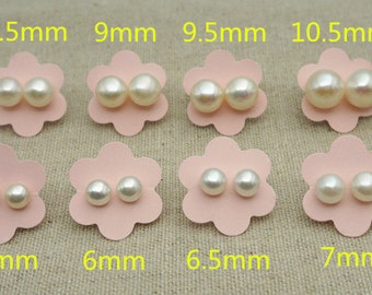 SELECT SIZE-One pair white/Ivory pearl earrings,Christmas,Ivory Pearl studs,Sterling Silver,Wedding,Happiness,birthday,graduation,SE1-008