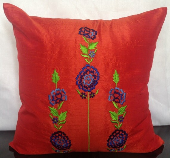 Decorative Pillow Covers red and purple by TheWhitePetalsDecor