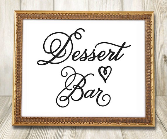 Wedding Dessert Bar Sign Printable Wedding Signs by VineWedding