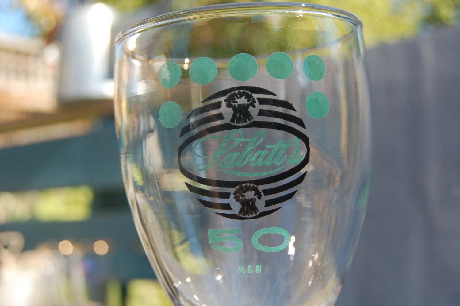 1950's Labatt 50 Fancy Stemmed Beer Glass by blinkyoullmissit