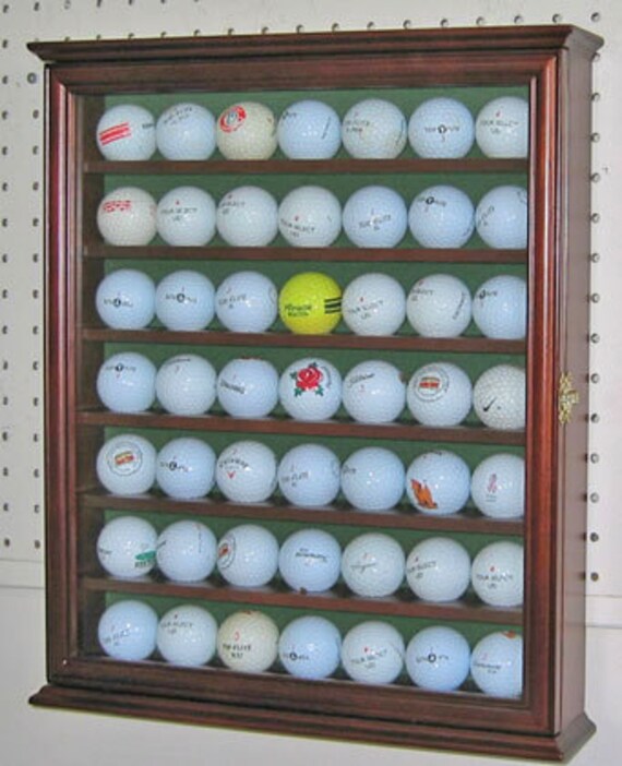 49 Golf Ball Display Case Rack Holder Wall Cabinet by DisplayGifts