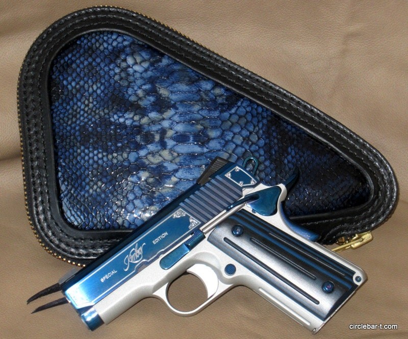 Handmade custom zippered pistol case for a Kimber.