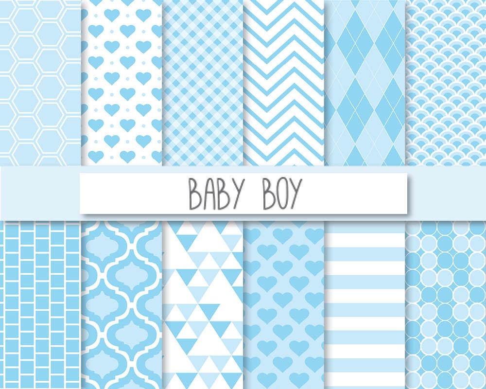 Baby Blue Digital Paper Baby Boy Paper New Baby By Theclipartpress