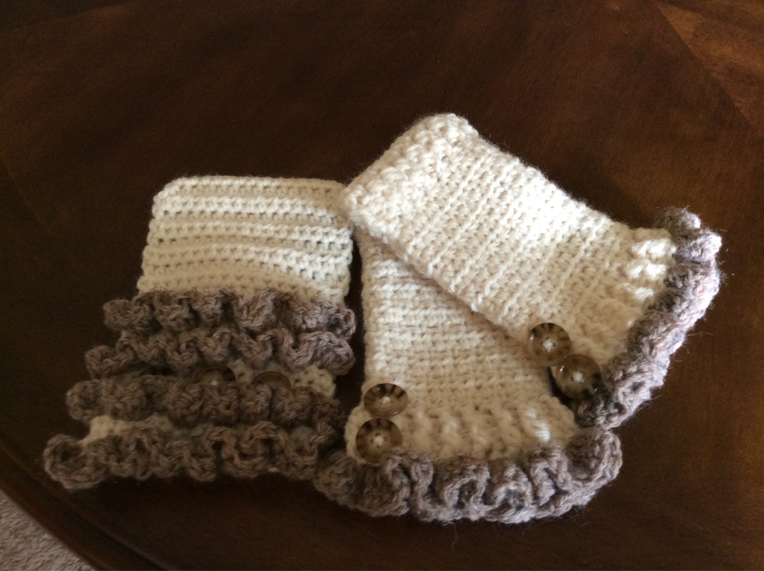 Items similar to Little girls boot cuffs with matching ear muffs on Etsy