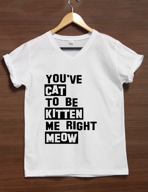 Youve Cat To Be Kitten Me Right Meow Shirt V Neck Tshirt T Shirt Tee Shirts Women Size Smlxl 
