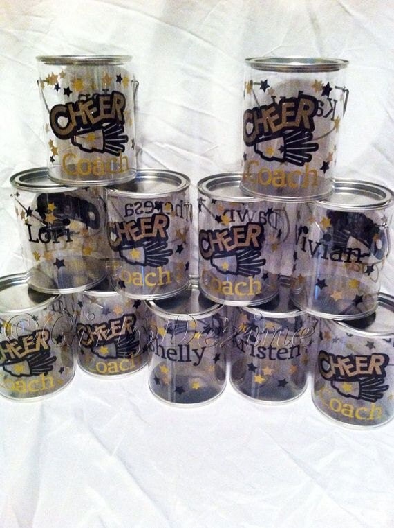 Items similar to Personalized Cheer Team Bucket Gifts on Etsy