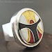 Reserved Payment 3/3 - Cloisonne Enamel cocktail statement Ring size 6.5 in red white and black and accented with 24k gold