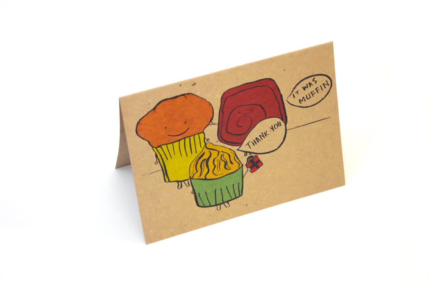 Thank You Muffin baked goods Greeting Card by DesireeB on Etsy