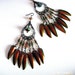 Fairy Jewel Beetle Elytra Iridescent Wings Dangle Earrings Copper Gold Green Chandelier Pagan Priestess Boho Gypsy Chic by Spinning Castle