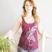 ON SALE - Yoga Boho Fashion - Ghost Banjo - womens owl tri-blend racer back jersey tank top - in Cranberry - by Simka Sol