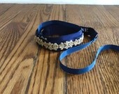 Gold or Silver Lace Tie Belt / Gifts for Her / SALE / Metallic belt / Gifts under 30 / Hairband / Gold Headband / Peach / Ready to Ship