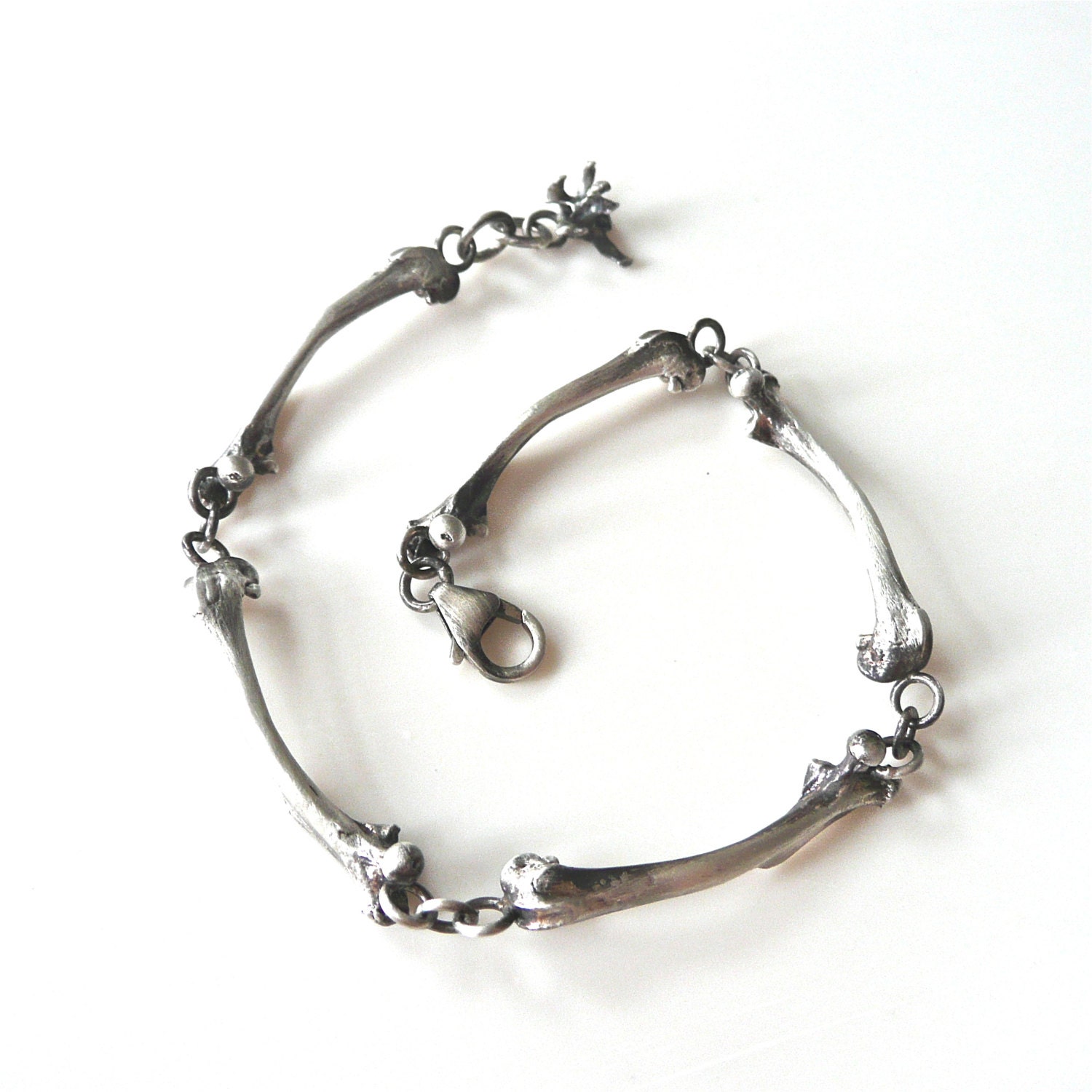 sterling silver bone bracelet cast from real bones sterling silver bone bracelet cast from real bones