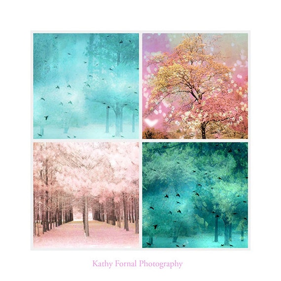 Pink and Teal Nature Prints Baby Girl Nursery Decor Dreamy