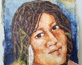 Original Painting NAVAJO Native Amerrican Maiden ZEN Inspired Watercolor On Tissue Lynne French FREE Shipping Original Painting NAVAJO Native Amerrican Maiden ZEN Inspired Watercolor On Tissue Lynne French FREE Shipping