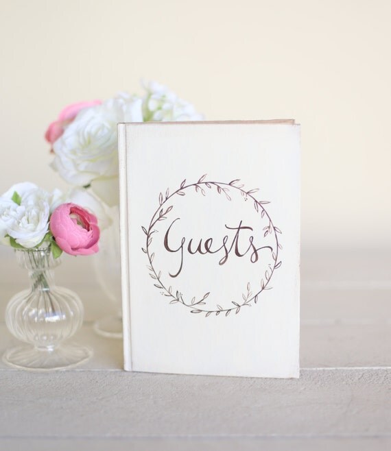 Wedding Guest Book Bridal Shower Guest Book Laurel by braggingbags