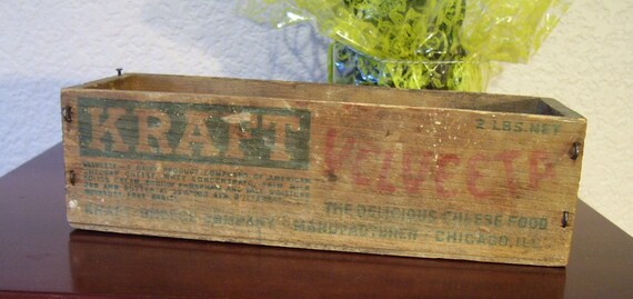 Vintage Wooden VELVEETA CHEESE BOX