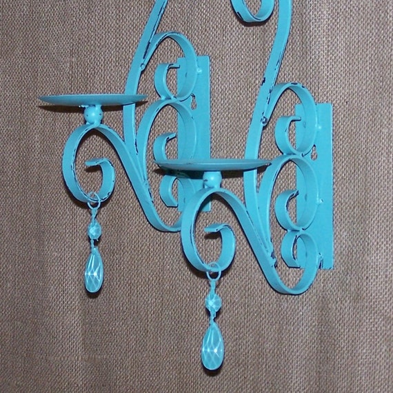 aqua candle sconces turquoise wall sconces curly iron