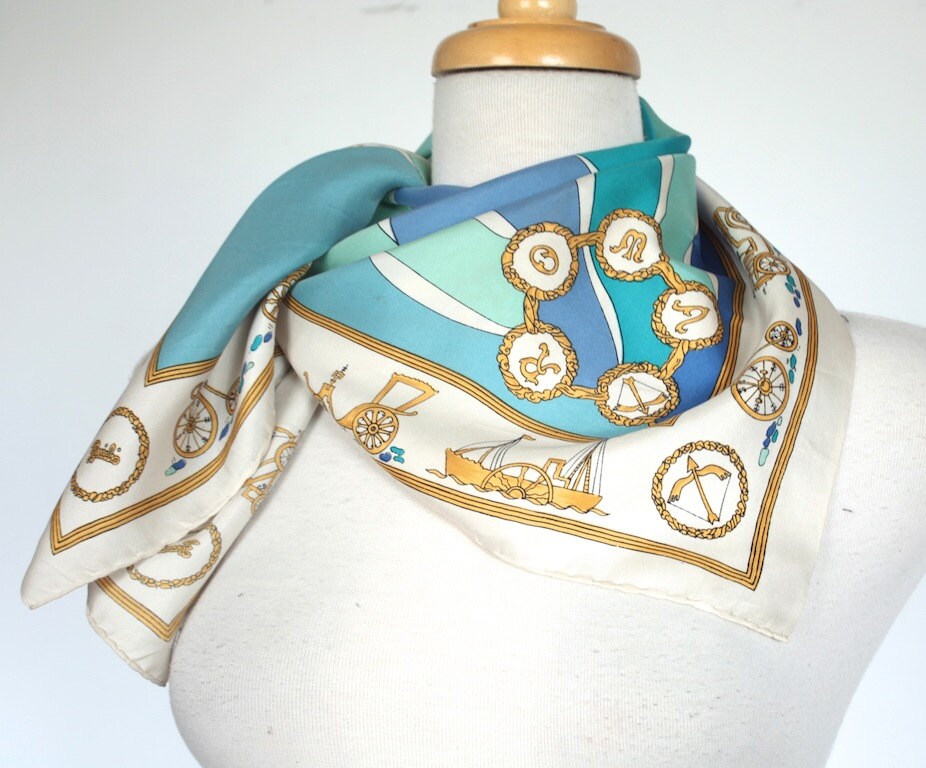 Vintage Emilio Pucci Scarf    1960s Pucci Silk Scarf    Roma