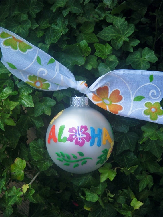 Aloha Hawaii Ornament Summer Vacation Personalized