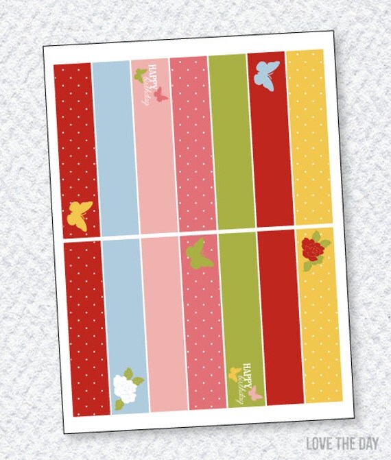 Vintage Butterfly Tea Party PRINTABLE Flags by Love The Day Il_570xn