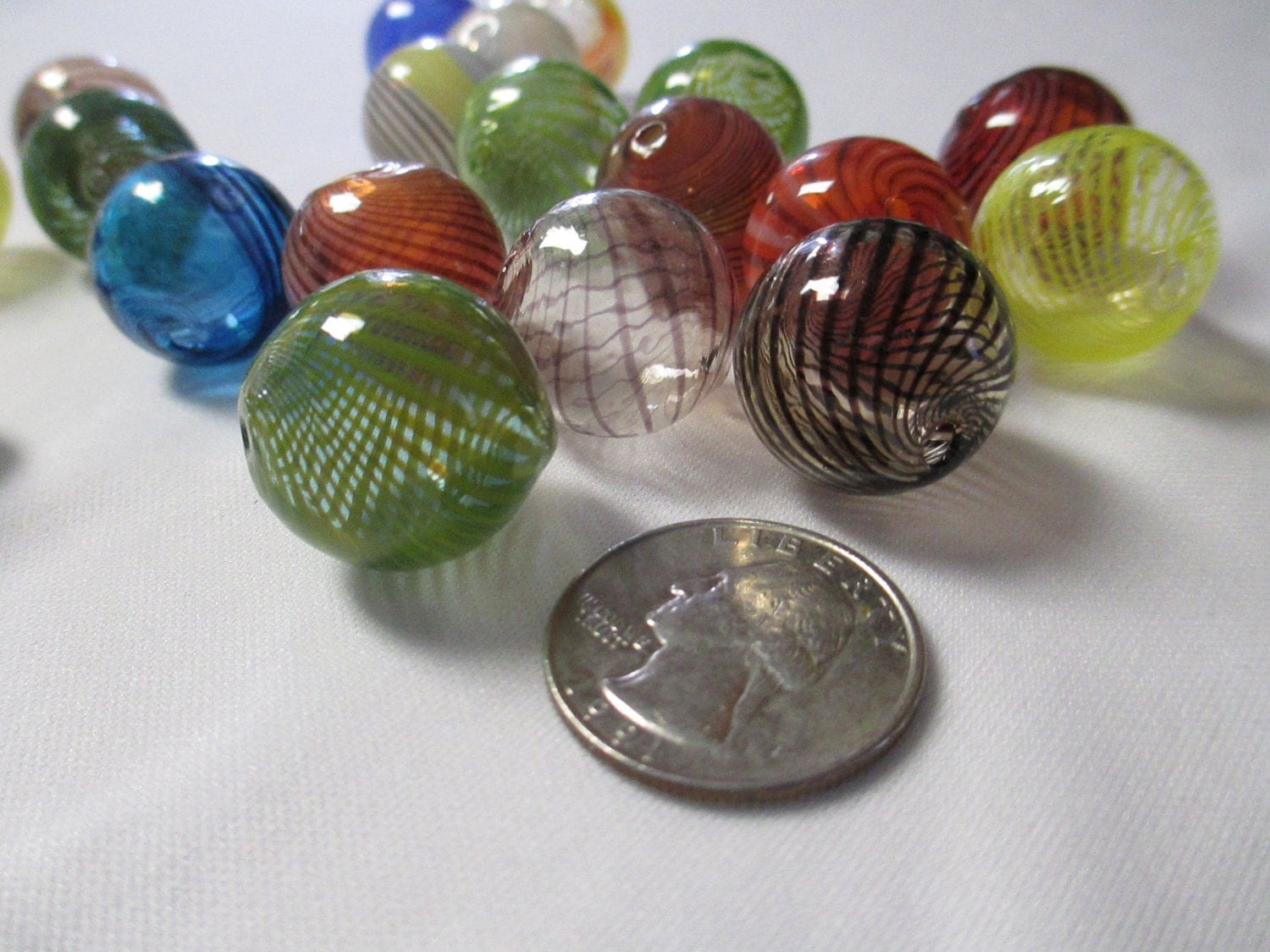 20 BLOWN GLASS HOLLOW Round Beads 20 mm Assorted Colors