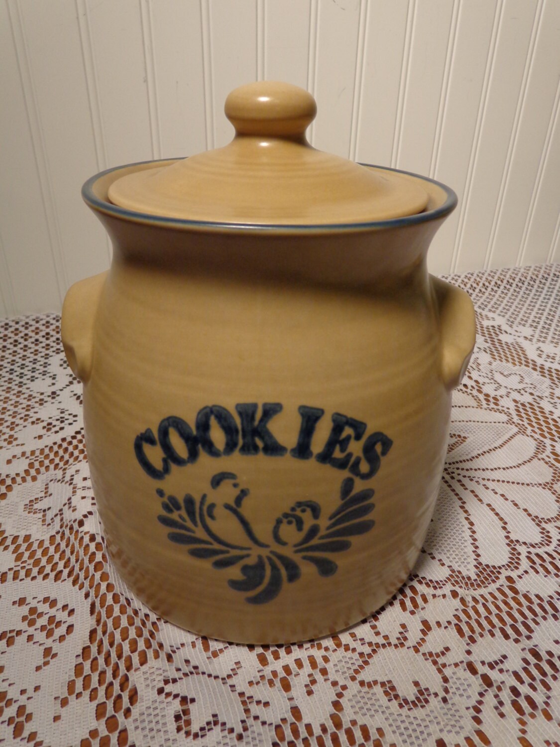 Vintage Pfaltzgraff Cookie Jar Vintage Folk Art Cookie Jar