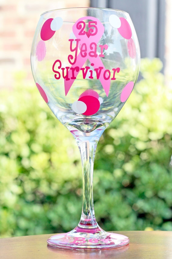 Survivor Milestone Wine Glass Cancer by SimpleandSassyGifts