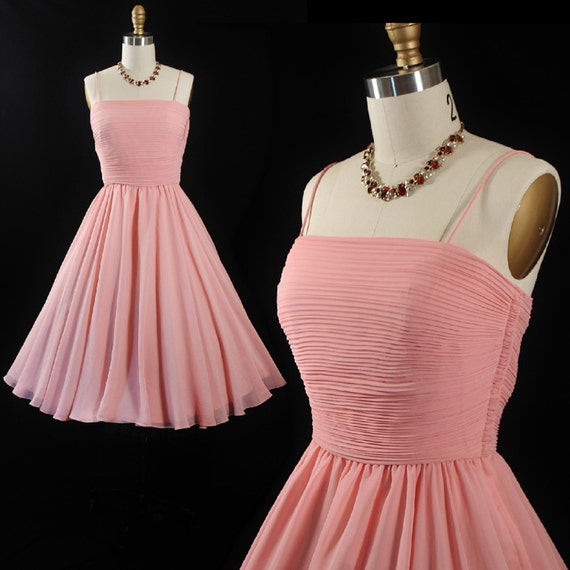 Vintage 1960s Peach Pink JACK BRYAN Full Circle Swing Skirt