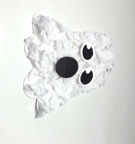 Tissue paper ghost craft kit for kids for fall or Halloween