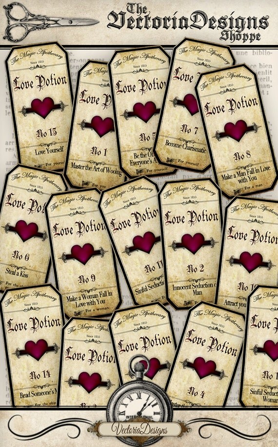 Magic Love Potion Labels VD0209
