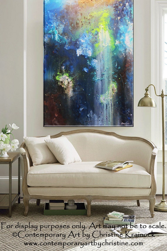 GICLEE PRINTS Art Abstract Painting Modern Blue Canvas Print