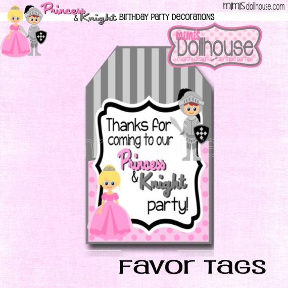 Princess & Knight Favor Tags-Fairytale Princess and the Knight Favor Tags-PDF Il_570xn