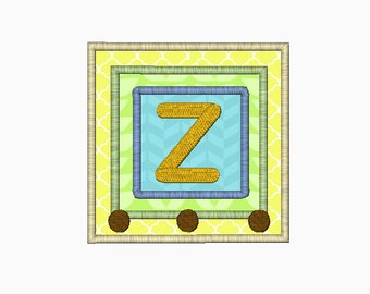 INSTANT DOWNLOAD Alphabet blocks monogram applique font for machine embroidery