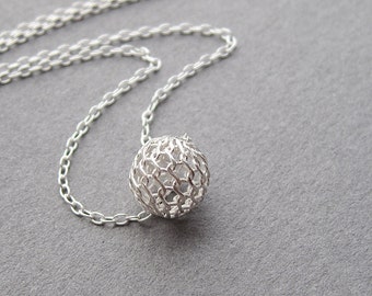 Multi Color Mesh Ball Necklace