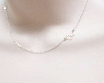 Butterfly Necklace, Off Center, Sideways, Dainty Necklace, Minimalist Necklace, Tiny Silver Necklace, Nature Necklace, Petite Jewelry