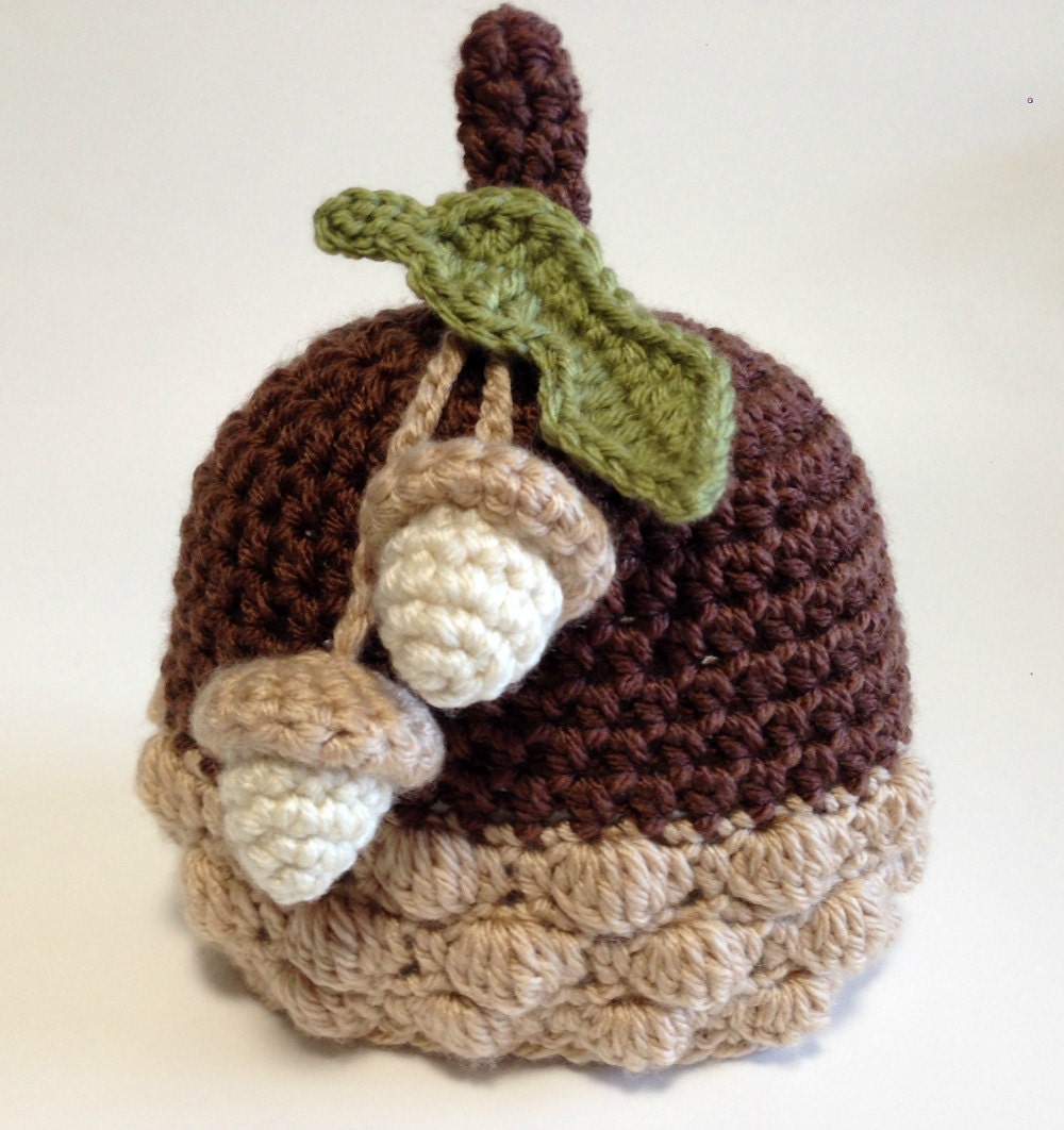 Crochet Fall Baby Hat Acorn Hat Acorn Baby Beanie Autumn