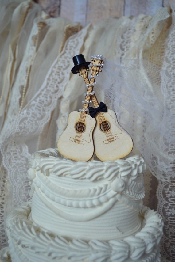 Guitar wedding cake topper musician wedding cake
