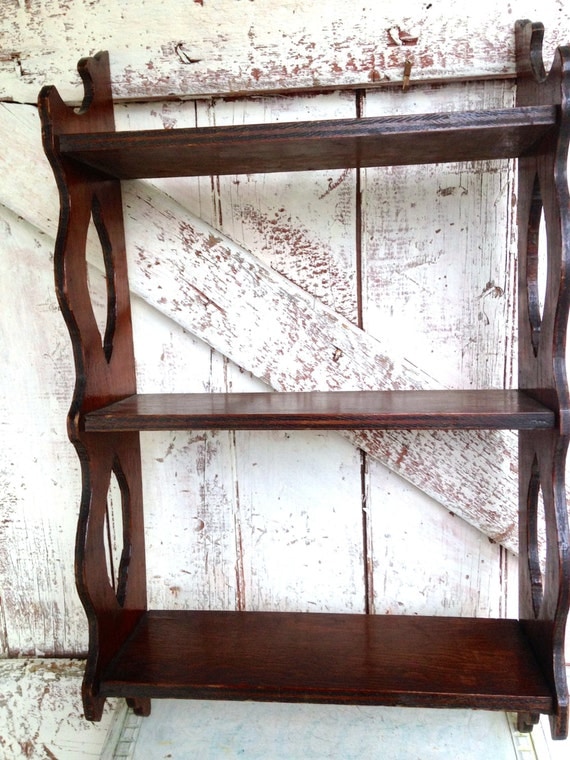 Vintage Wooden Shelf hanging shelf three tier shelf