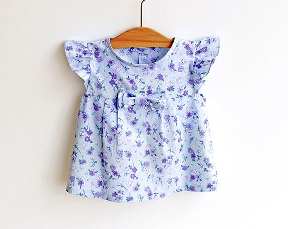 cut 3/4 for blouse how to sleeves Girl Style Top Tunic Blouse LIBERTY PUPERITA by Shirt sewing