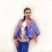 Felt silk and wool shawl, Felted Scarf, Women's Shawl, summer scarf, Nuno felted scarf, floral scarf
