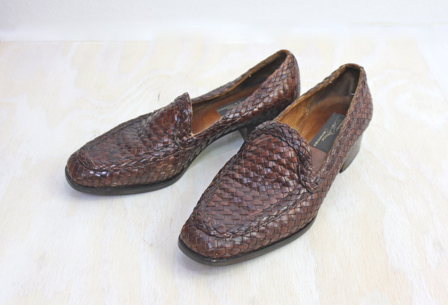 RESERVE Vintage Italian Woven Leather Loafers Sz 7.5