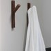 TWO Reclaimed Black Walnut wall hook. Bath towel, coat, purse, backpack hanger stocking. modern minimalist. pendant light hanger