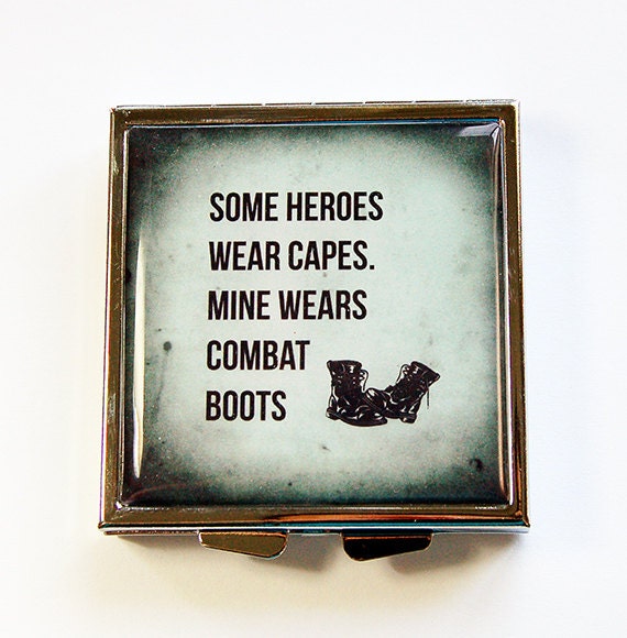Pill case Pill box Square Pill box Hero wears combat boots