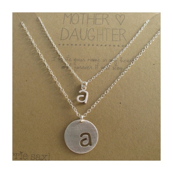 Personalized Mother Daughter Necklaces. Back to school. Jewelry gift. Initial necklace. Initial jewelry. Personalized gift. Push present