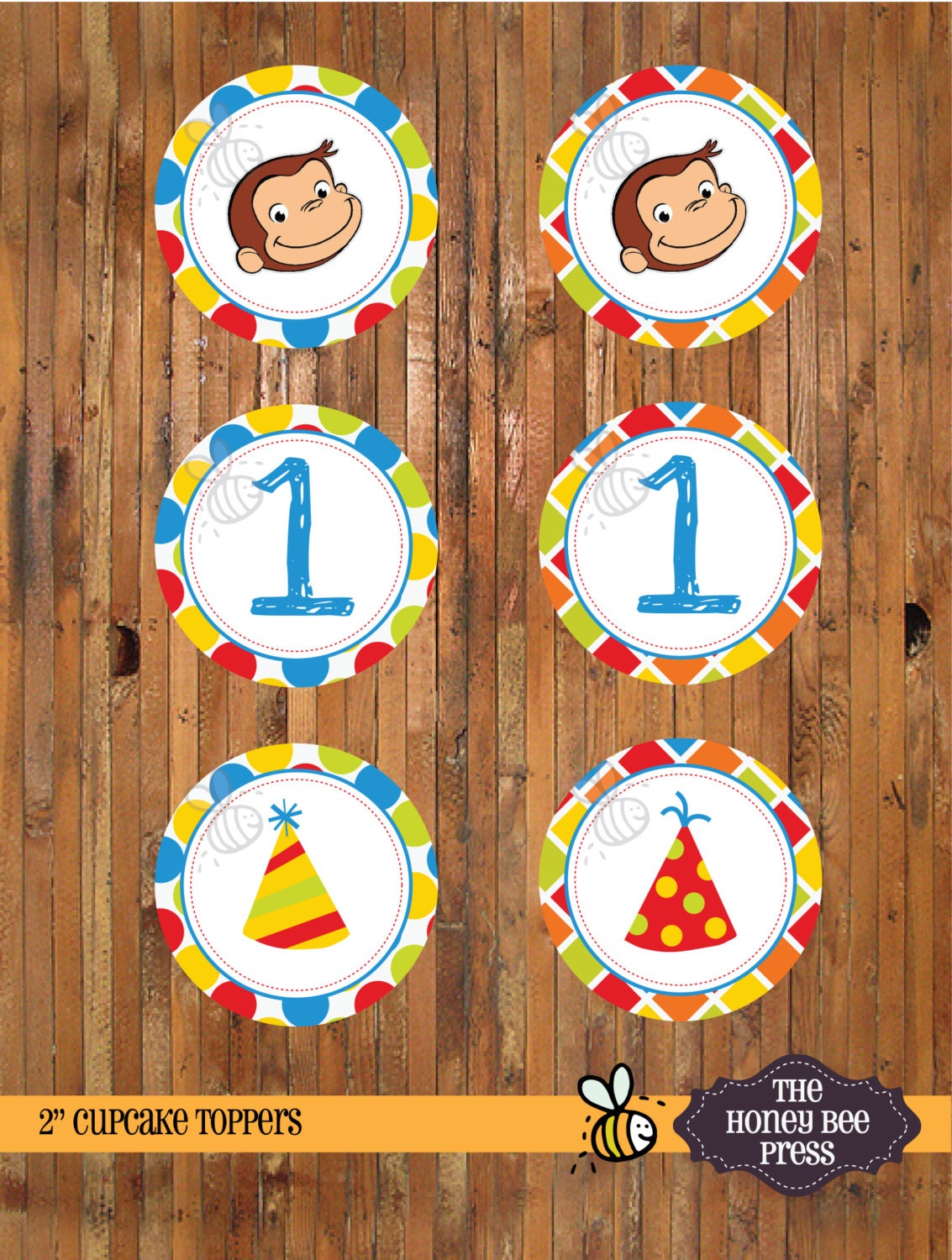 Curious Cupcake Topper Printables