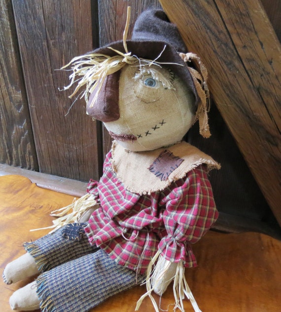 Primitive Rag Stuffed Scarecrow