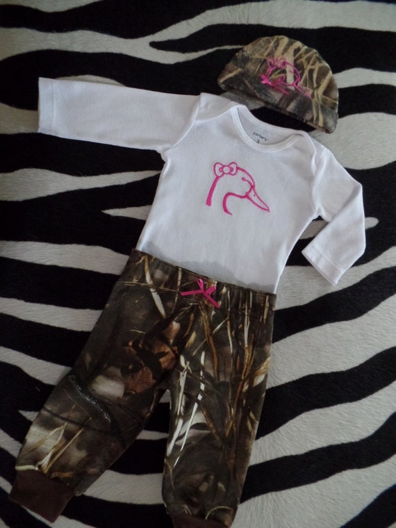 NEW Max 4 Infant Girl Ducks Unlimited Logo Girl Duck Onesie